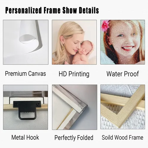Miniatura 6 de LZIMU Regalos personalizados para el Día del Padre, lienzo impreso con tus fotos, lienzo personalizado para pared, regalos únicos de cumpleaños
