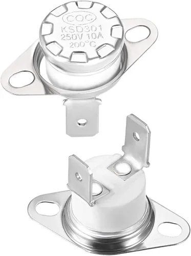 Miniatura 22 de uxcell KSD301 Termostato 266.0 °F/266°F 10A Normalmente Cerrado N.C Ajuste Snap Disc Interruptor de temperatura para microondas, horno, cafetera 2