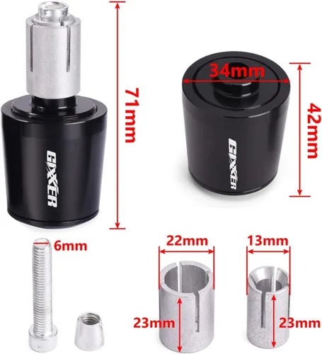 Miniatura 2 de Manillar de motocicleta, peso final, agarres para manillar, tapa antivibración, enchufe plateado para Suzuki Gixxer 150sf 250sf 155 accesorios