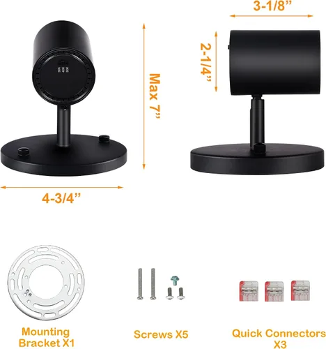 Miniatura 5 de CLOUDY BAY Lámpara de techo LED de montaje empotrado, CRI90+ 9W 3000K 4000K 5000K seleccionable regulable, cabezal de luz de pista de techo