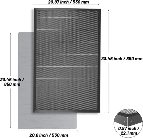 Miniatura 2 de NEJE Mesa de trabajo grande con láser de panal de abejas – 20.866 x 33.465 in (20.87 x 33.46 pulgadas), herramienta de grabado y corte para máquina