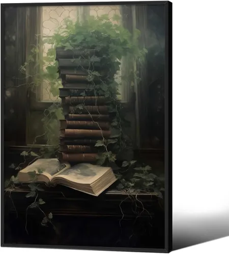 Miniatura 36 de Póster de libro gótico de academia oscura vintage de mediados de siglo, arte de pared de lienzo victoriano de estilo bohemio, impresiones estéticas