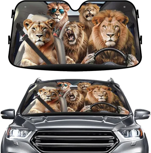 Miniatura 75 de GENANY - Cubierta de parabrisas de flamenco para automóvil, SUV, camión (55 x 30 pulgadas), protector térmico plegable, persianas para ventanas