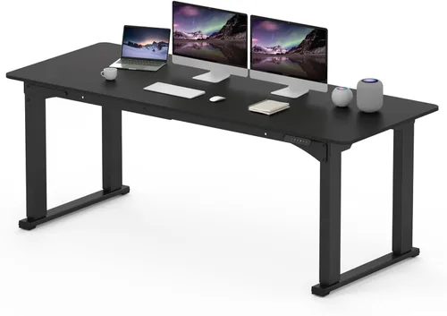 Miniatura 10 de SANODESK Escritorio de pie de 4 patas, escritorio eléctrico ajustable en altura con ajustes preestablecidos de memoria para oficina en casa, Blanco