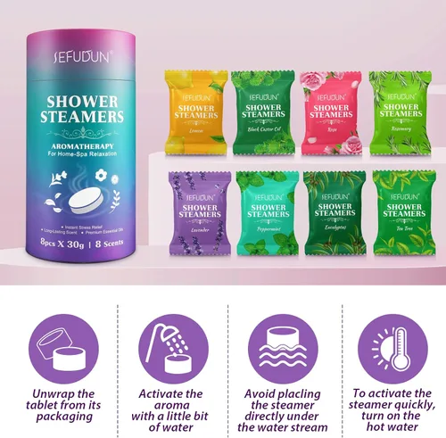 Miniatura 8 de 8 paquetes de vaporizadores de ducha, aromaterapia, bombas de ducha para el día de San Valentín, regalos de cumpleaños de relajación para mujeres