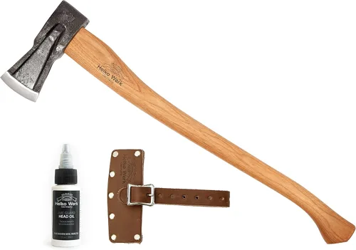 Miniatura 20 de 1844 Helko Werk Germany Hacha tradicional de carpintería de la Selva Negra, hecha en Alemania, Hacha Bushcraft forjada a mano y hacha forestal