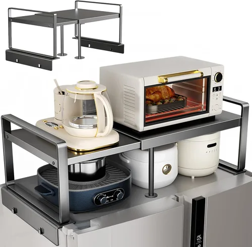 Miniatura 8 de Estante de almacenamiento ajustable para refrigerador, estante organizador expandible de 12.4 a 23.62 pulgadas, almacenamiento para refrigerador