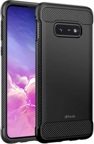 JETech Funda delgada para Samsung Galaxy S10e, funda delgada para teléfono con absorción de golpes y diseño de fibra de carbono (negro)