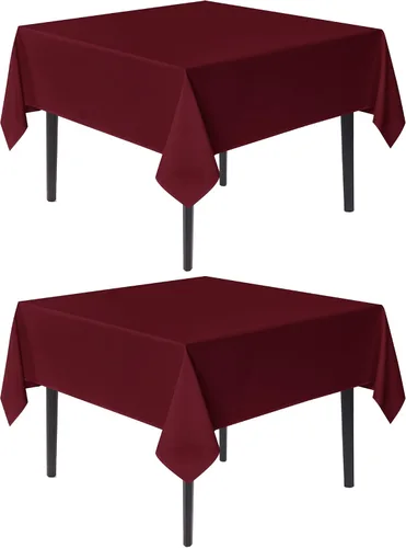 Miniatura 30 de Sancua Manteles cuadrados pequeños de 36x36 pulgadas - Mantel beige para mesas cuadradas o redondas, mantel de poliéster lavable para mesas