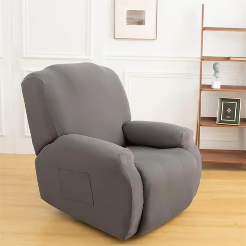Miniatura 18 de LazyBoy - Funda para sillón reclinable, color liso, 4 piezas, fundas protectoras de muebles para sillón reclinable con bolsillo, funda para sofá