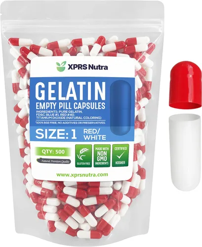 Miniatura 13 de XPRS Nutra Cápsulas vacías de tamaño 1 – 500 cápsulas vacías de gelatina – Pastillas de relleno de cápsulas de bricolaje – Cápsulas de gel de Oro