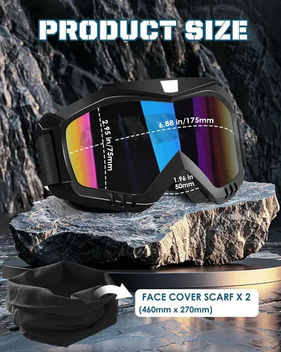 Miniatura 2 de OXG - Gafas de motocicleta - Gafas ATV y de moto de cross con lente UV400 a prueba de polvo para adultos y jóvenes