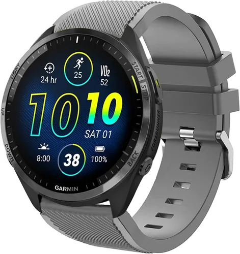 Miniatura 4 de Lamshaw Correas compatibles con Garmin Forerunner 965, correas de repuesto clásicas de silicona compatibles con reloj inteligente Garmin Forerunner