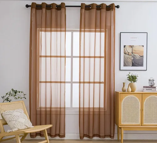 Miniatura 49 de PI - Cortinas traslúcidas con paneles pequeños, cortina transparente para ventana de cocina, mirador, 2 paneles