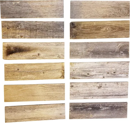 Miniatura 12 de Tablones de madera reciclada rústica desgastada para manualidades, proyectos y decoración (6 tablones de 36 pulgadas de largo)