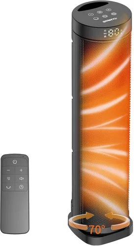 Calentador de espacio extragrande, calentadores eléctricos de 1500 W para uso en interiores con termostato, oscilación de 70°, 5 modos, control