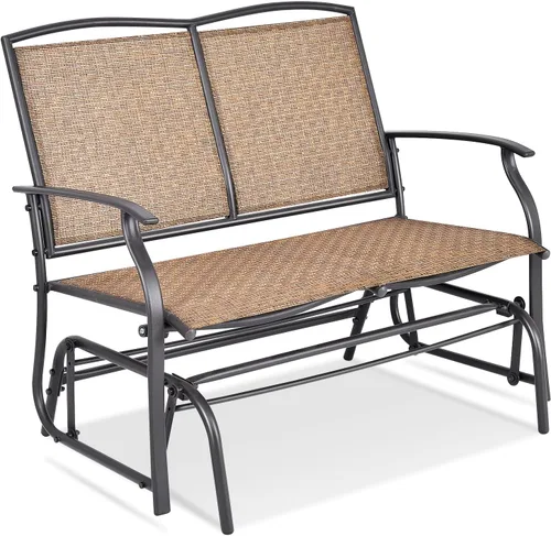 Miniatura 13 de Giantex Bancos planeadores de patio para exteriores, silla mecedora con marco de acero, capacidad de 400 libras, balancín de columpio para patio