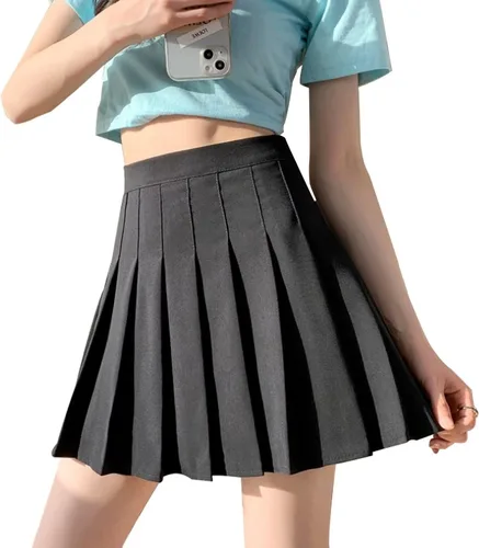 Miniatura 4 de Tivifox Faldas de tenis plisadas para mujer y niña, falda acampanada de cintura alta, uniforme escolar, pantalón deportivo de golf con pantalones