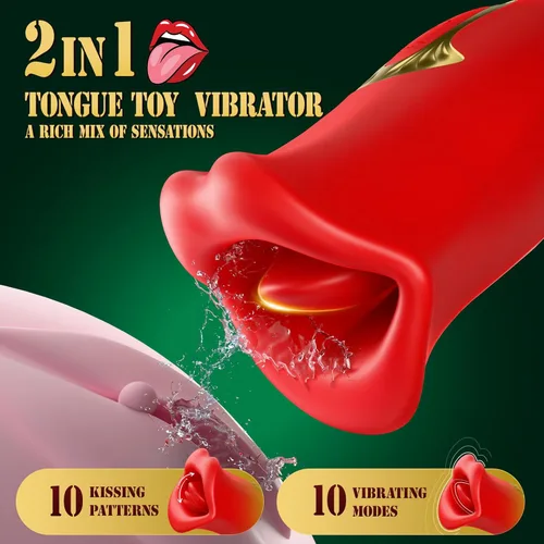 Miniatura 4 de Juguetes Sexuales para Adultos Vibrador, Juguete Rosa, Estimulador Sexual Rosa para Mujeres con 10 Modos de Vibración y 10 Modos de Beso Francés