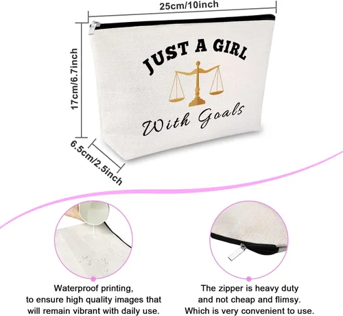 Miniatura 2 de Sfodiary Bolsa de maquillaje para la escuela de leyes - Regalo de agradecimiento para mujeres estudiantes de derecho, bolsa de cosméticos