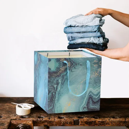 Miniatura 6 de Bolsa de regalo extragrande, bolsa grande cuadrada reutilizable de 11.8 pulgadas con asa, para bodas, cumpleaños, regalos, día de la madre, regalo 4