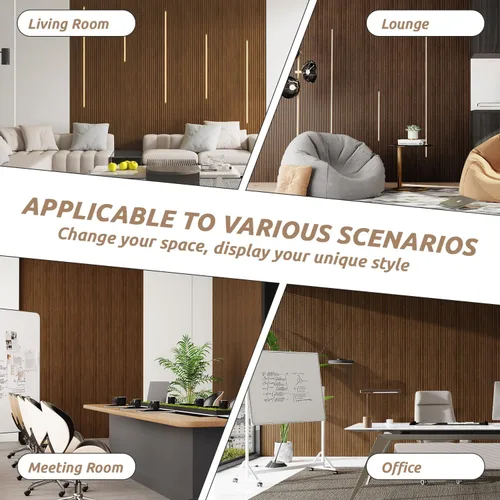 Miniatura 5 de Paneles de pared WPC, paquete de 16 paneles de pared 3D de 48 × 6 pulgadas para decoración de pared interior, paneles de pared de acento moderno