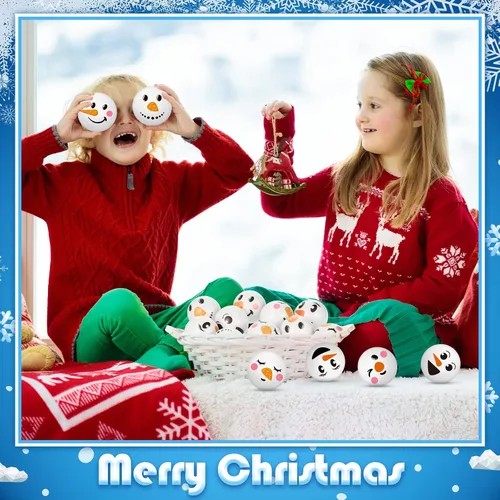 Miniatura 6 de Cindeer Pelotas Antiestrés de Navidad Juguetes de Navidad Muñecos de Nieve Pelota Antiestrés Pelota de PU para Apretar Regalo Antiestrés Rellenos