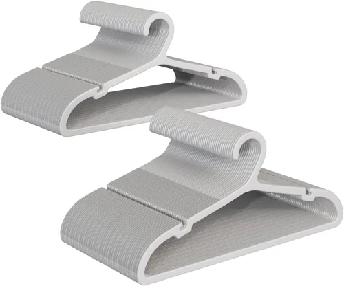 Miniatura 13 de ABHENG Paquete de 30 perchas de ropa, perchas de plástico antideslizantes, perchas que ahorran espacio, resistentes, para colgar ropa seca y húmeda