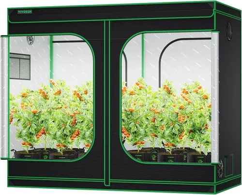 Miniatura 13 de VIVOSUN - Tienda de cultivo S326 de mylar superreflectante, ventana de observación, base con bandeja, 36 in x 20 in x 63 in para cultivo hidropónico
