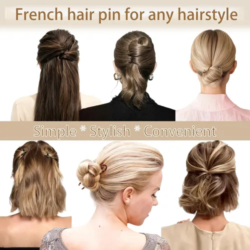 Miniatura 5 de 3 horquillas de pelo francesas de prestigio para mujeres, horquillas de pelo de prestigio para Updos Chignons & Buns Acetato French Twist Pin