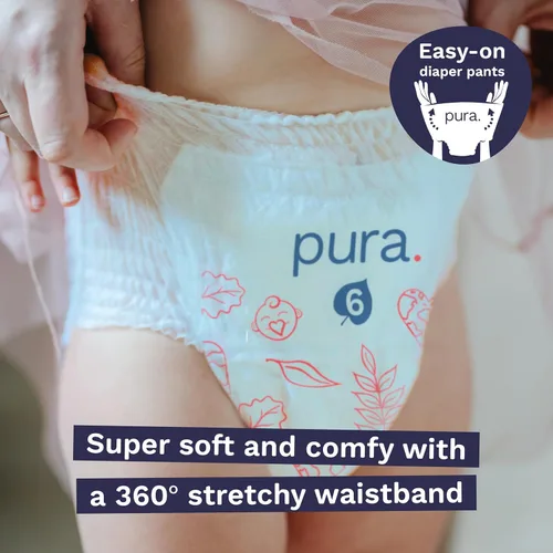 Miniatura 3 de Pura Pantalones de Pañal Hipoalergénicos Talla 9 (48+ lbs) para la Noche, hasta 12 Horas de Protección contra Fugas, Adecuados para Piel Sensible