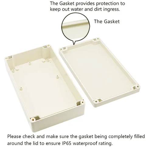 Miniatura 4 de Zulkit Caja de conexiones de plástico ABS a prueba de polvo impermeable IP65 Cajas eléctricas universales Caja de proyectos Gris 3.3 x 2.3 x 1.3