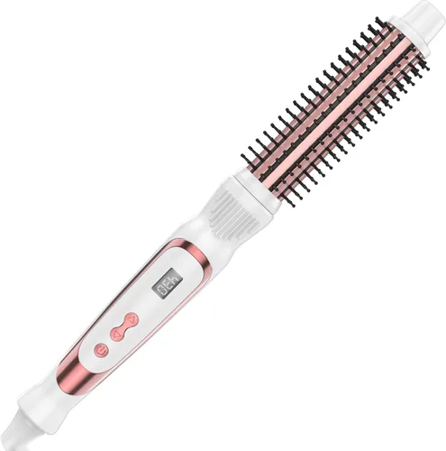 Miniatura 7 de Cepillo térmico de 0.5 pulgadas, rizador voluminizador, cepillo redondo calentado de 1/2 pulgada, turmalina de cerámica calentada, rizador Blanco