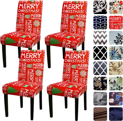 Miniatura 29 de Funda protectora para silla de comedor, lavable, extraíble, de elastano