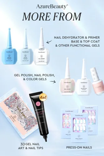 Miniatura 9 de AZUREBEAUTY Deshidratador de uñas de 0.6 fl oz y capa base de imprimación, preparación nutritiva de uñas 3 en uno, sin ácidos y sin hema, secado