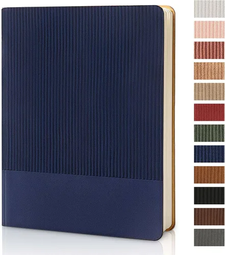 Miniatura 20 de Cuaderno con Líneas para Trabajo, Cuaderno de Notas con Rayas Universitarias 5.79"x8.27" A5 Cuero PU para Escritura Diaria 216 Páginas para Mujeres