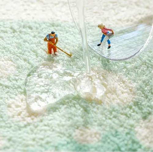 Miniatura 5 de Erosebridal Alfombra de baño turquesa de 16 x 24 pulgadas, antideslizante, verde azulado y gris, para niñas y adultos, alfombra de puerta