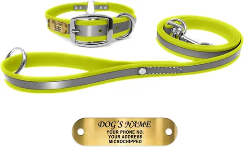 Miniatura 21 de Regal Dog Products Collar de Perro Reflectante Rosa Grande con Placa de Nombre Grabada Personalizada y Anillo Central de Servicio Pesado Collares