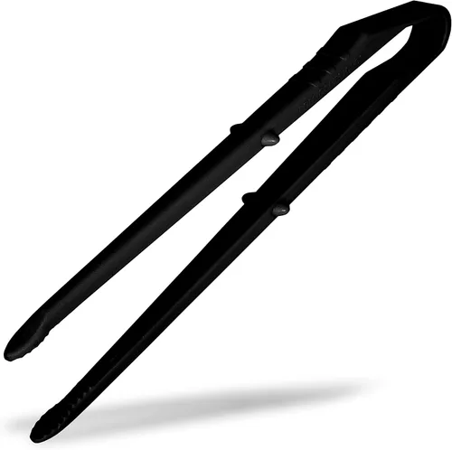 Miniatura 8 de Seki Japan Chip Tong, 5.5 pulgadas, mini pinza para alimentos, cuerpo de plástico azul claro, puntas dentadas con estuche para papas fritas, dulces