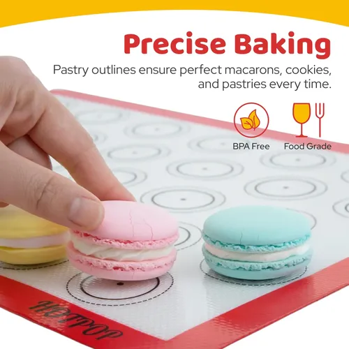 Miniatura 4 de HOTPOP Juego de bolsas y puntas para macarrones, kit de 17 piezas de suministros para hornear, bolsas reutilizables de silicona para pastelería, 2