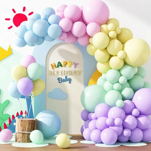 Miniatura 51 de Rubfac - Globos azul rey, 129 unidades, diferentes tamaños, 18, 12, 10 y 5 pulgadas para arco de guirnalda, decoración de cumpleaños azul, baby Azul