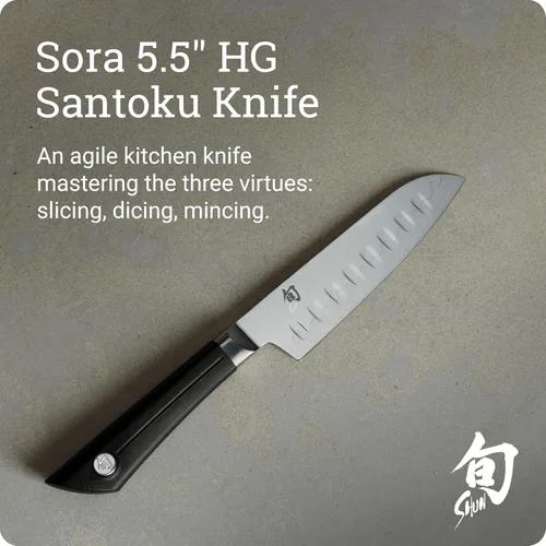 Miniatura 2 de Shun Sora - Cuchillo para pelar, Santoku, Negro
