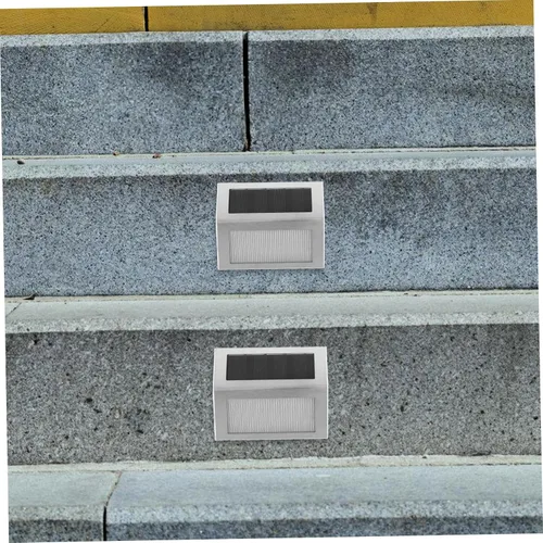 Miniatura 5 de DOITOOL Lar Step Lights para exteriores Paquete de 4 luces solares de acero inoxidable para escaleras, luces de escalón, lámpara de pared solar