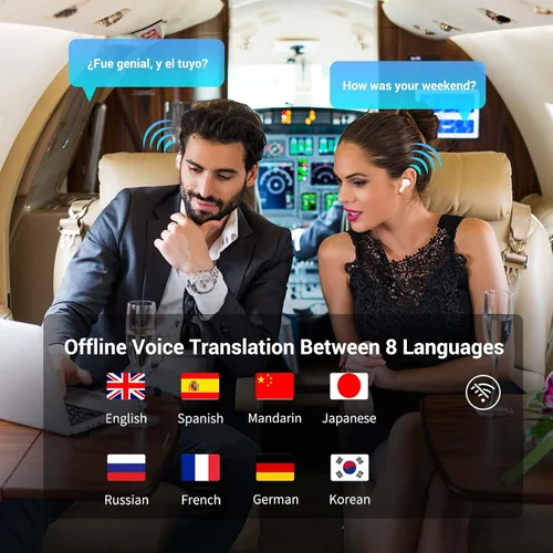 Miniatura 6 de ANFIER Auriculares de traducción sin conexión M3 en blanco y negro