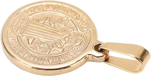 Miniatura 8 de Saint Benedict Pendant, Pendant Elegant Stainless Steel Double Sided Relief Pend Saint Benedict Medal and Information Card Craftsmanship
