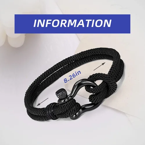 Miniatura 9 de Pulsera de cuero para hombre (mahua/matikou/yuanquan/8 Infinity)
