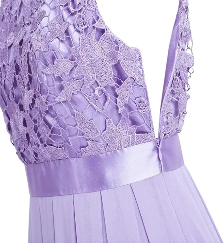 Miniatura 7 de Hularka Vestido largo de gasa de encaje floral para mujer