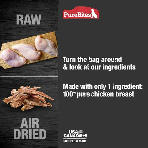 Miniatura 3 de PureBites Golosinas de pollo para perros, 1 ingrediente, fabricadas en Canadá, 21.1 onzas
