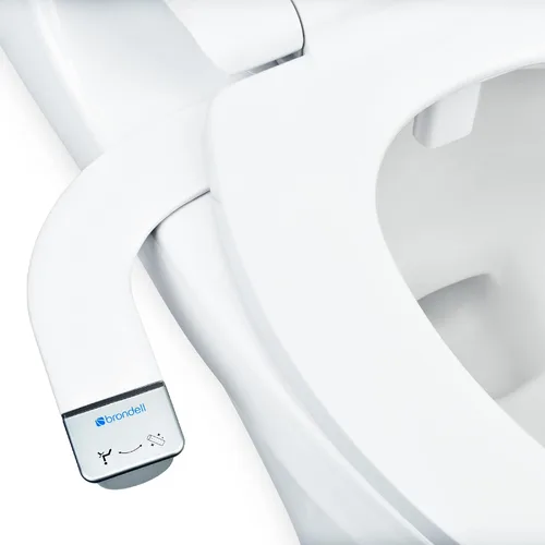 Brondell Bidet - Thinline SimpleSpa SS-150 Rociador de agua fresca no eléctrico, accesorio de bidé para inodoro en blanco con boquilla de auto X