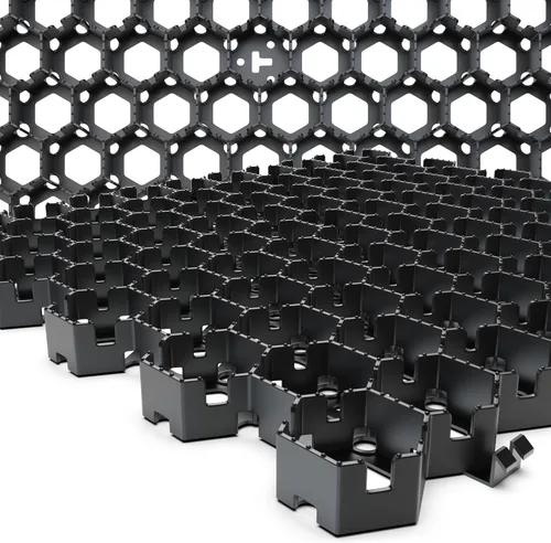 Miniatura 3 de Sistema Vodaland Permeable HexPave - Pavimentos de Hierba y Grava - 100% Plástico PPE Reciclado, Soporta 27,000 libras, Profundidad de 1 pulgada, 65